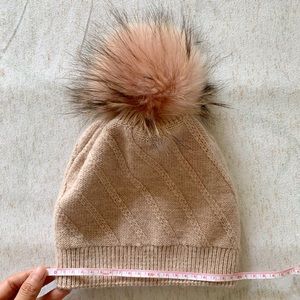 Rabbit hair&Merino wool light pink knit hat.